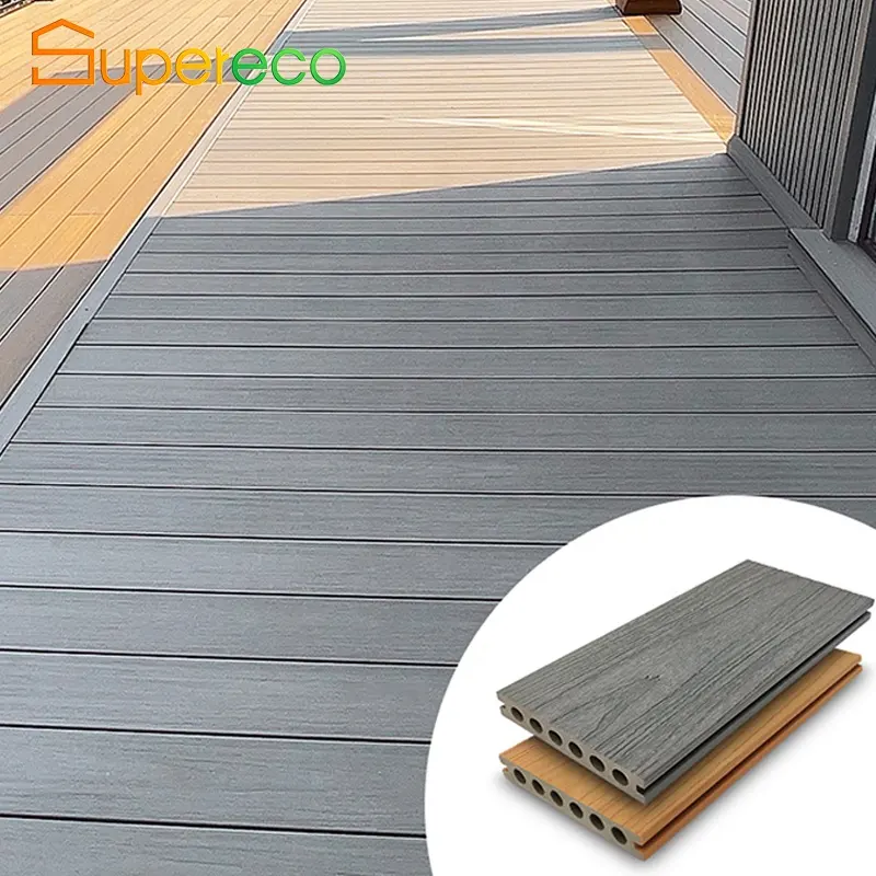 Outdoor Wpc Flooring Garden Landscaping Teak Waterproof Swimming Pool Plastic Pvc Deck Emboss Terrace Decking Floor Tiles