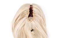 Queue de cheval synthétique à clip souple de 21 pouces pour salon de coiffure, marque privée, vente en gros
