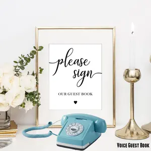 Customized Audio Voice Guest Book Wedding Phone Birthday Party Ceremony Reception Welcome Audio Guestbook Vintage Antique Phone