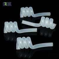 Tuyau en silicone transparent de qualité alimentaire personnalisé, tube spiralé rétractable, tuyau en caoutchouc de silicone enroulé en spirale