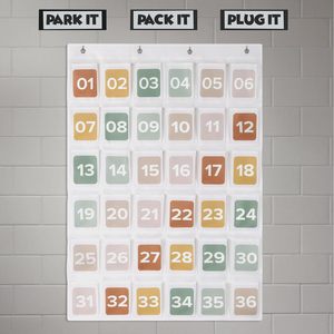 Cell Phone Holder Pocket Chart 36 Numbered Slots Hanging Organizer For Classroom Office Storage Wall Door Mount <b>Plastic</b> - Product Image 4