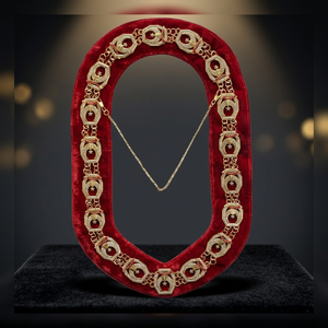 Collier maçonnique de cérémonie, brodé, avec strass sur fond velours, insigne en laiton formel, chaîne de cou personnalisée pour cérémonie, pour toutes les saisons - Product Image 2