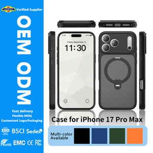 Funda Magnética para Teléfono 360, Venta al Por Mayor de Fábrica, OEM, ODM °   Funda Protectora Antigolpes con Soporte Giratorio para iPhone 17 16 15 Pro Max - Product Image 1