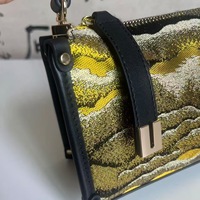 Sac à main bandoulière de luxe en brocart jacquard chinois vintage, avec poignée supérieure et sangle réglable, pour femme, idéal été, automne, printemps, avec fermeture éclair