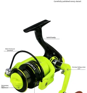 <span class=keywords><strong>รอก</strong></span>สปินนิ่ง <span class=keywords><strong>YUMOSHI</strong></span> ถ้วยสายโลหะ ด้ามจับพับได้ สำหรับการตีไกล ใช้สำหรับมือขวา <span class=keywords><strong>รอก</strong></span>ตกปลาแบบร็อคสติ๊ก สีเขียว - Product Image 5