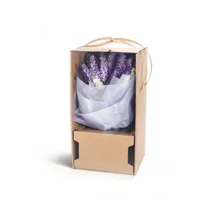 Flower delivery gift box packing box thick and hard transport packaging carton portable flower protection box