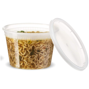 32 24 18 16 12 8 oz Microwave Leakproof Soup Delivery Cheap pp <b>Plastic</b> Round <b>Food</b> <b>Container</b> - Product Image 2