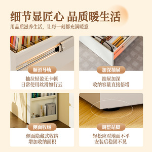 Mesa de tocador minimalista moderna con almacenamiento, 40 cm, cómoda para dormitorio, gabinete lateral combinado - Product Image 2