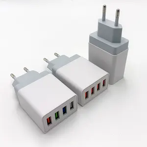 Factory Price 5V 2A Wall Charger Adapter with Multiple 4 Ports EU Plug 12W Output Power for Smart Watches and Tablet Computers