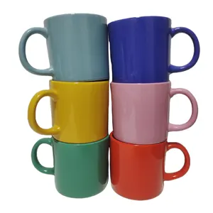 220ml Colorful Ceramic Custom Logo Coffee Espresso Tea Milk Glazed Cups Promotional Nordic Dishwasher Safe Mugs Set of 6