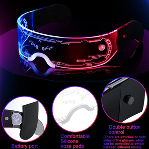 Gafas Led Inalámbricas Plegables Luckykoo con Logotipo Personalizado, Gafas Cyberpunk Brillantes, Gafas Led para Fiestas Rave, Gafas Luminosas con Paquete de Colores - Product Image 3