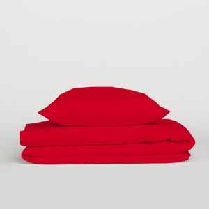 Ensemble de housse de couette 100% coton rouge, taille King UK, 230x220cm - Product Image 1