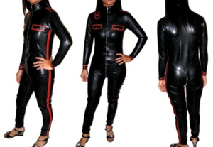 Catsuit de látex de manga larga catsuit sexy de látex catsuit con condón - Product Image 6