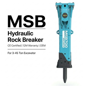 Marteau hydraulique briseur de fondations en béton MSB700 pour excavatrices de 25 à 32 tonnes EC300 EC310 EC250 - Pièces et accessoires - Product Image 1