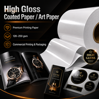 Direkt vom Hersteller: Hochglanz-Beschichtetes Kunstdruckpapier in Rollen, 128-250g/m², für Kommerziellen Druck und Verpackung, Individuelle Breiten Verfügbar