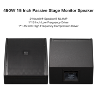 Moniteur de scène passif professionnel 450W 15 pouces 2 voies haut-parleur Audio vidéo système de son professionnel