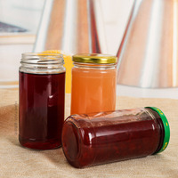 Verkooppromotie 12Oz 350Ml Glazen Pot Voor Theekruidensuikersaus Honing Fruitjam Keukenvoedsel Bewaarpotten Met Luchtdichte Lip