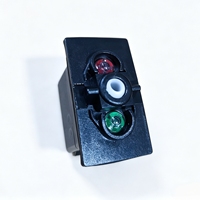 Interrupteur à bascule étanche SPST ON-OFF 5P DC12/24V sans cache anti-poussière, double éclairage vert et rouge pour modification de camion, moto, marine