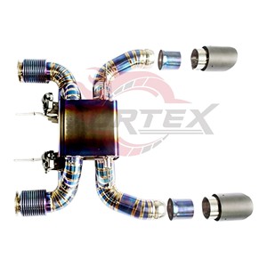 ท่อไอเสีย Vortex Titanium Valvetronic สำหรับ McLaren 720S Coupe Catback สี Burnt Blue พร้อมปลายท่อคาร์บอน - Product Image 5
