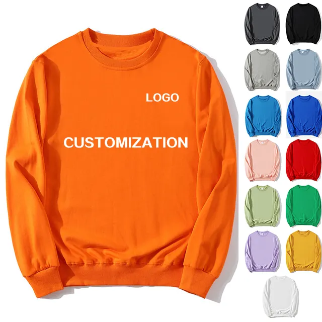 Wholesale Customized Printed Logo Embroidery Ordinary Sportswear Round Neck Pullover Unisex Long Sleeved T-shirt