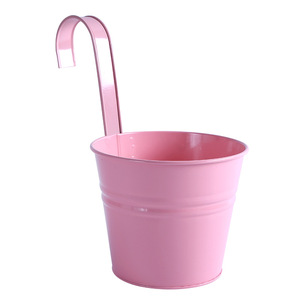 New Style Hanging Plant Pot for Flower Iron Flowerpot for <strong>Fence</strong> Multi-color Plant Pot with <strong>Hanger</strong> for Garden - Product Image 4