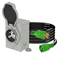 Boîtier d'entrée d'alimentation pour générateur, étanche, pré-percé, norme américaine L14-30P, 4 broches, 220V 30A, USB-A, 1 USB-C, 1 câble de 0,5m