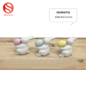 New design ceramic rabbit white desk's Home Decoration embrace the golden egg - Product Image 4