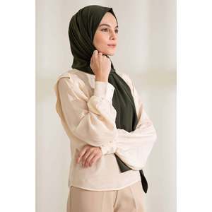 Medina Silk <b>Shawl</b> Dark Khaki Long <b>Women's</b> Scarf Elegant Style - Product Image 2