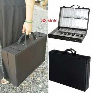 Étui de rangement portable noir de haute qualité pour lunettes, boîte à grille pour lunettes de soleil, 32 emplacements, présentoir à lunettes - Product Image 2
