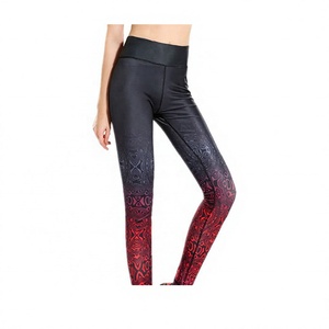 Prix d'usine, leggings de yoga en spandex/nylon imperméables de haute qualité, sur mesure, pleine longueur, avec impression par transfert thermique - Product Image 1