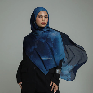 Lieflijke, op maat gemaakte katoenen modal hijab sjaal met marmeren waterprint logo, lichtgewicht, zacht, ademend, voor dagelijks gebruik, geschikt voor alle seizoenen. - Product Image 1