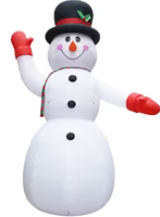 Vente chaude Personnalisé 2.4m Rouge Main Noël Bonhomme De Neige De Noël Décoration De Noël Gonflable