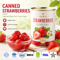 Fabrikant van ingeblikte aardbeien met OEM private label, hele vruchten in siroop, aangepaste verpakkingen voor wereldwijde groothandel