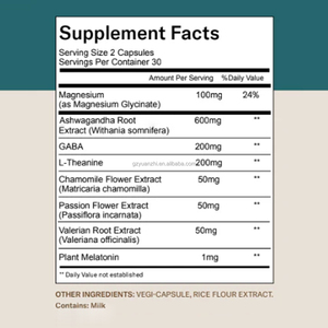 Voedingssupplement Vegan Capsule Slaapsupplement met Kruidenmineralen Aminozuren Melatonine Adaptogenen - Product Image 6