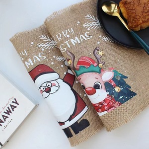 Manteles Individuales de Yute Tejido para Navidad, Resistentes al Agua, con Impresión Personalizada, Manteles de Arpillera Natural para Decoración de Mesa de Hotel y Cocina - Product Image 2