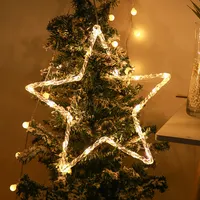Lámpara colgante con forma de luna y estrella, luz cálida creativa de 24V, para Navidad, hogar, interior, exterior, decoración de vacaciones