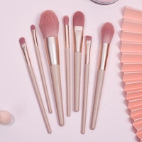 Ensemble de 7 pinceaux de maquillage pour le visage en poils synthétiques Dongshen avec manche en bois, pour usage quotidien, haute qualité, marque privée