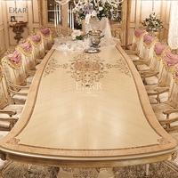 Ensemble de table à manger et de chaises en bois massif baroque nouveau design-Ensembles de salle à manger élégants pour des repas de luxe