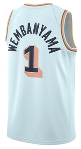 Maillots de basket-ball pour enfants personnalisables et respirants de qualité supérieure, style Victor Wembanyama, pour hommes - Product Image 5