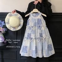 Vestido de Fiesta para Niñas, Diseño de Parches, Estilo Halter, Ropa de Verano para Niños