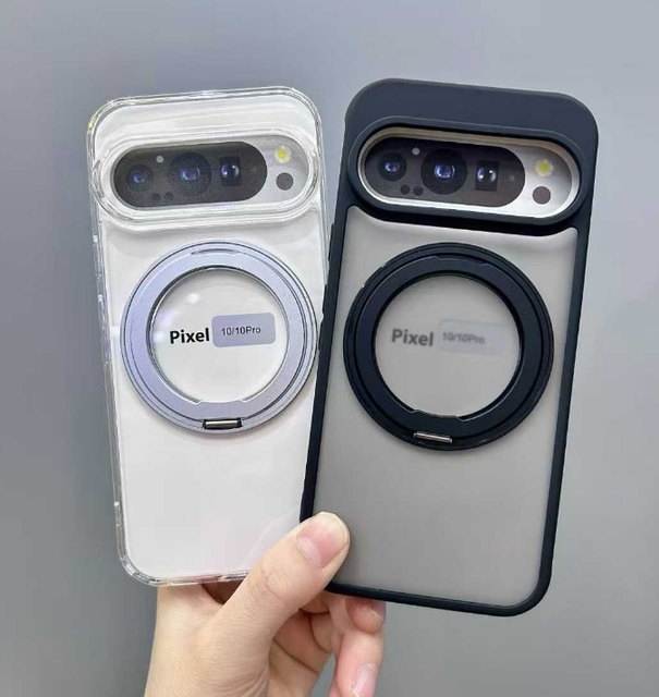 Transparent Phone Case for Google Pixel 11 10 Pro XL 9A 8A Protective Case Magnetic Rotate Bracket Cover Strong Magnet Support