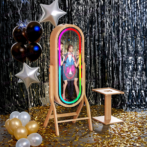 Photomaton pour PC Windows/<span class=keywords><strong>Mac</strong></span> Mini, écran tactile de 21,5 pouces, avec appareil <span class=keywords><strong>photo</strong></span> et imprimante, miroir en bois adapté, kiosque photomaton - Product Image 6