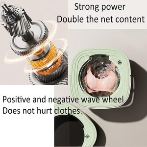 Lave-linge électrique automatique 8L haute capacité, mini, portable et pliable pour chaussettes, vêtements de bébé, serviettes, usage domestique et hôtelier - Product Image 2