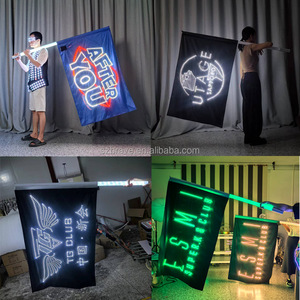 Logo personnalisé service VIP bannière éclairée rechargeable drapeau LED support de sac à dos publicité drapeau rougeoyant pour bar salon boîte de nuit - Product Image 6