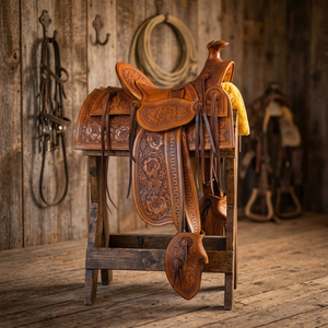 Silla de montar inglesa de alta comodidad para carreras de caballos, con estructura de madera, cuero de alta calidad y diseño grabado a mano, ideal para equitación, ¡Gran Venta! - Product Image 1