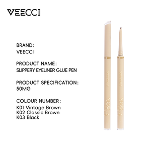 Bolígrafo de gel delineador de ojos personalizado, resistente al agua, marrón, cabeza plana, extremadamente fino, de larga duración, no mancha el maquillaje - Product Image 2