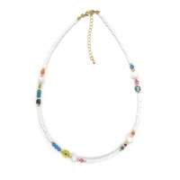 Collier ras du cou bohème fait main avec perles Miyuki, perles de verre et perles d'eau douce, chaîne d'extension dorée réglable, cadeau d'été pour la plage