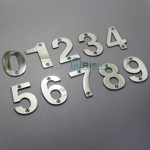 0-9 מצופה כרום נירוסטה דלת מספר סימן - Product Image 1