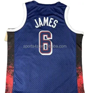 2024 Pairs OLY Games Men's Stitched USA Basketball Dream Team Lebron-James Durant Curry White Jerseys