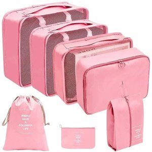 Travel Storage Bag Set Ten Piece Set Toiletries Cosmetics Clothing Storage Bag Portable <b>Large</b> Travel Capacity Sorting Bag Set - Product Image 4